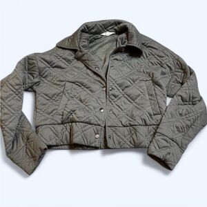 BB Dakota Steve Madden Light Olive Quilted Cropped Jacket